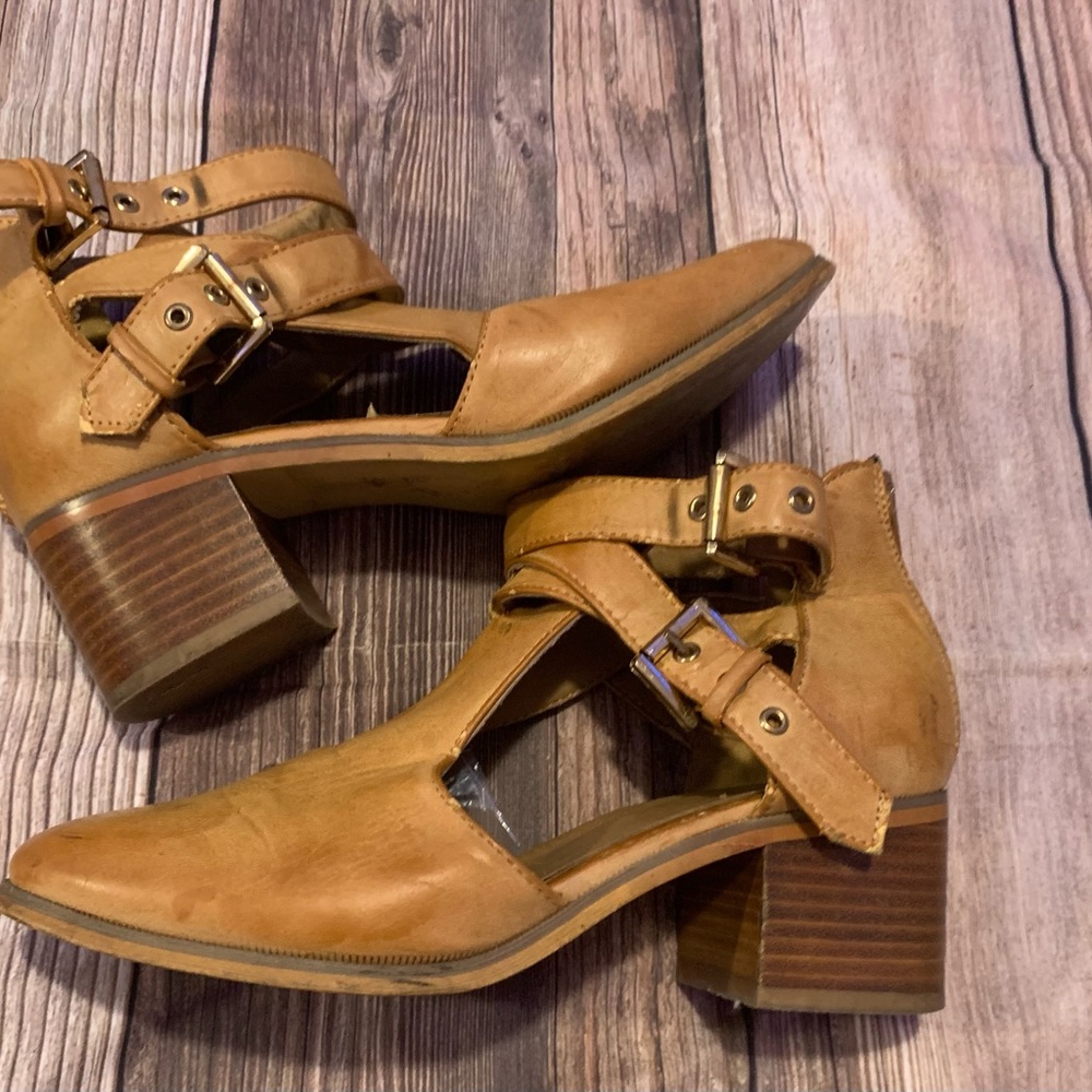 Olive Street open buckle booties ankle boots